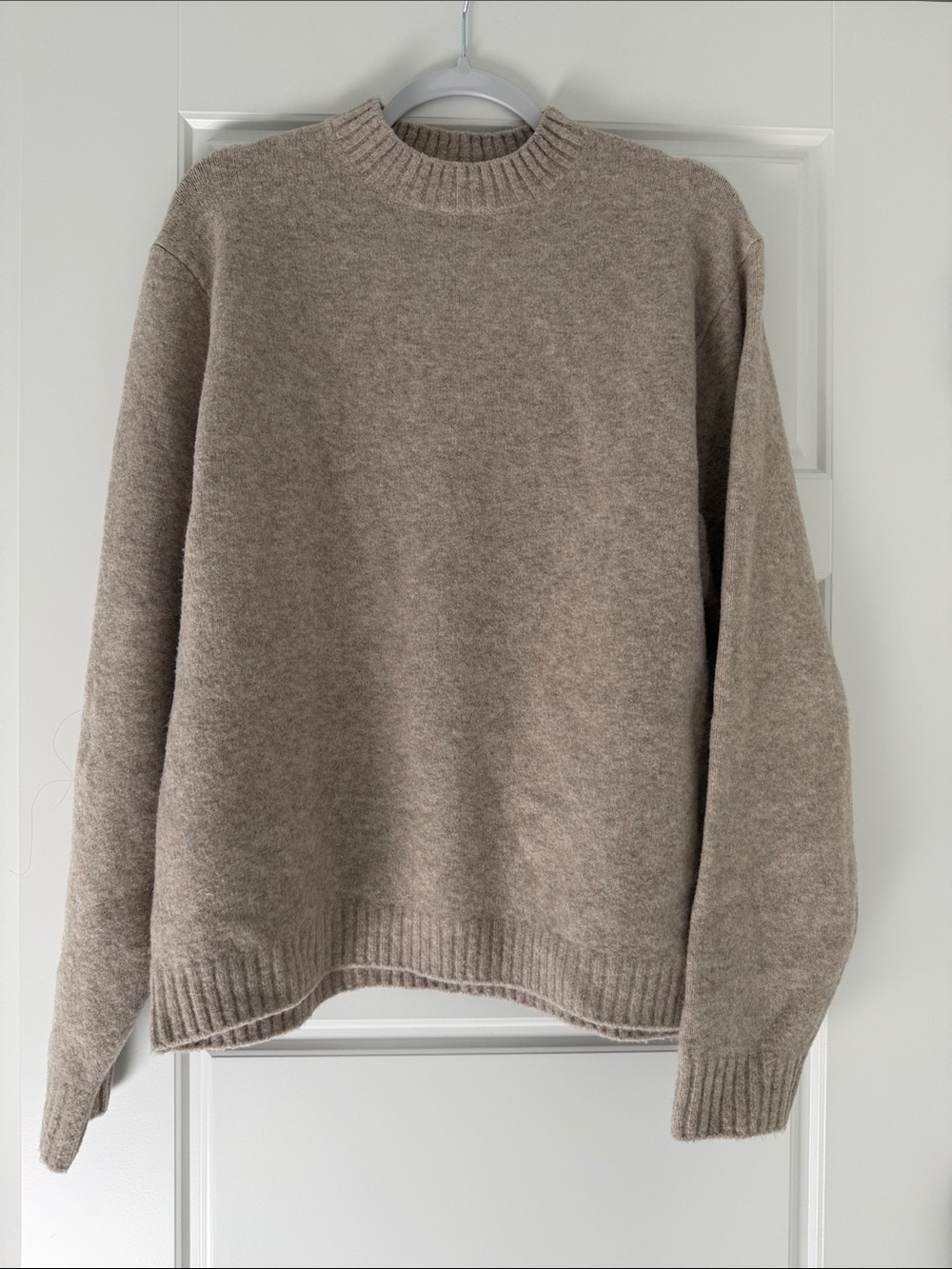 Uniqlo Soufleyarn Classic Crewneck Sweater in Taupe
